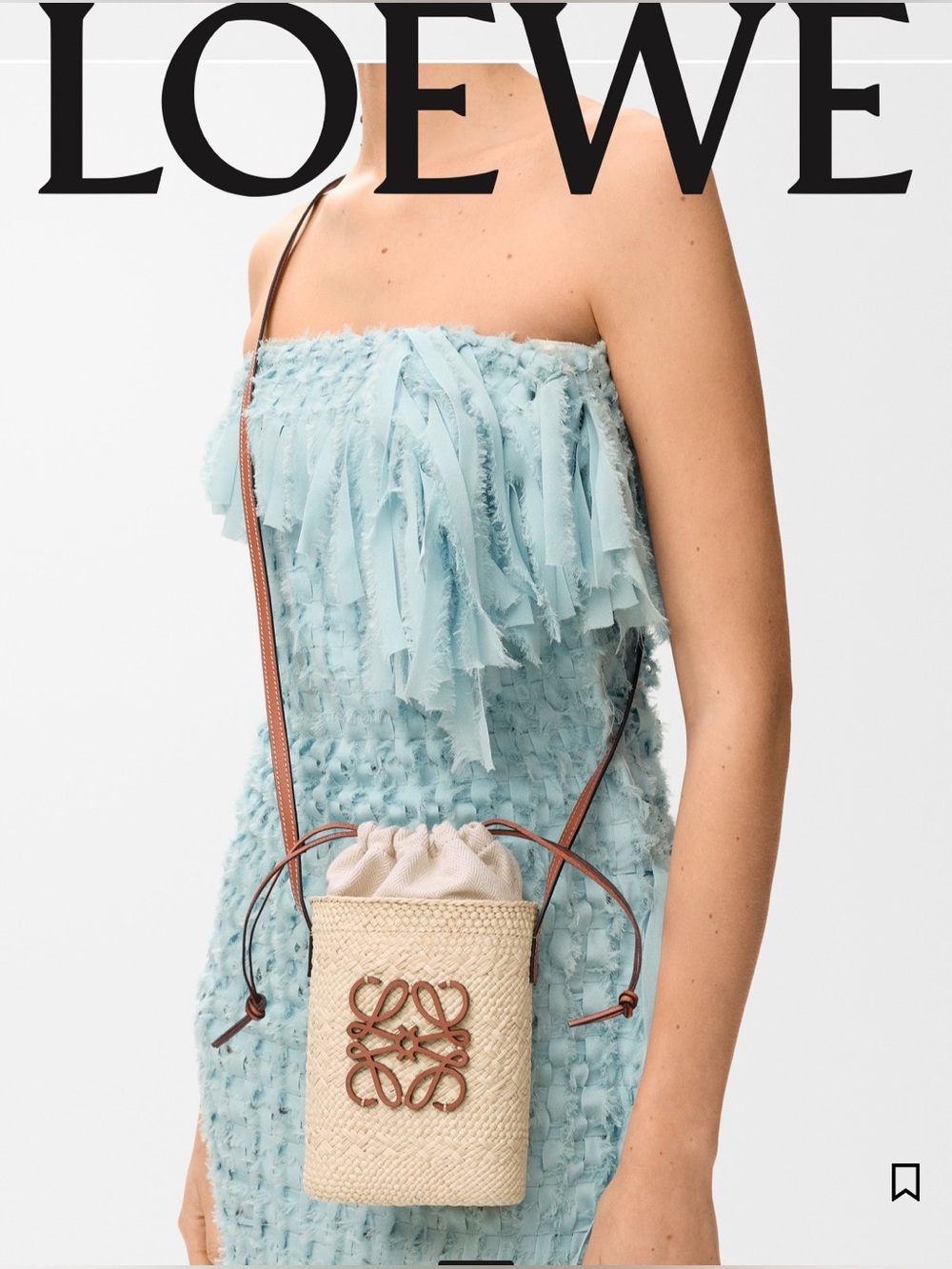 LOEWE
Paula's Ibiza Leather-Trimmed Raffia Bucket Bag NWT & verification card